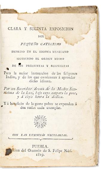 (MEXICAN IMPRINTS--1634.) Group of 3 works in indigenous languages.